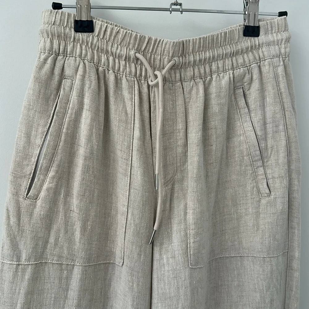 EUC Athleta Retreat Linen Mid Rise Wide Leg Pant XXS Undyed - Picture 5 of 5